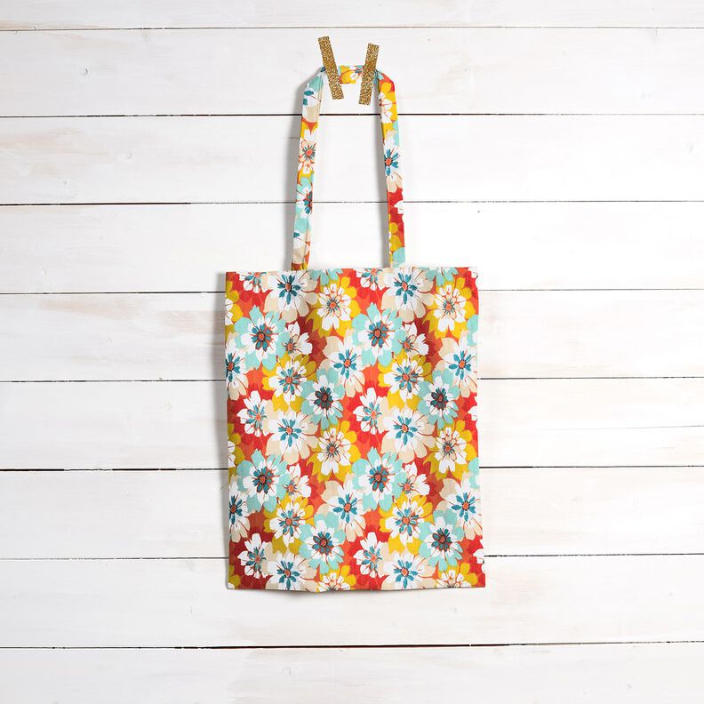 Coated Cotton Spring flowers – mint/terracotta,  image number 8