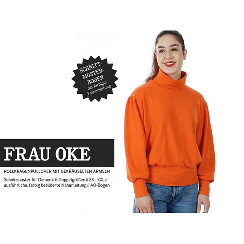 FRAU OKE Jumper with Gathered Sleeves and Deep Cuffs | Studio Schnittreif | XS-XXL,  image number 1