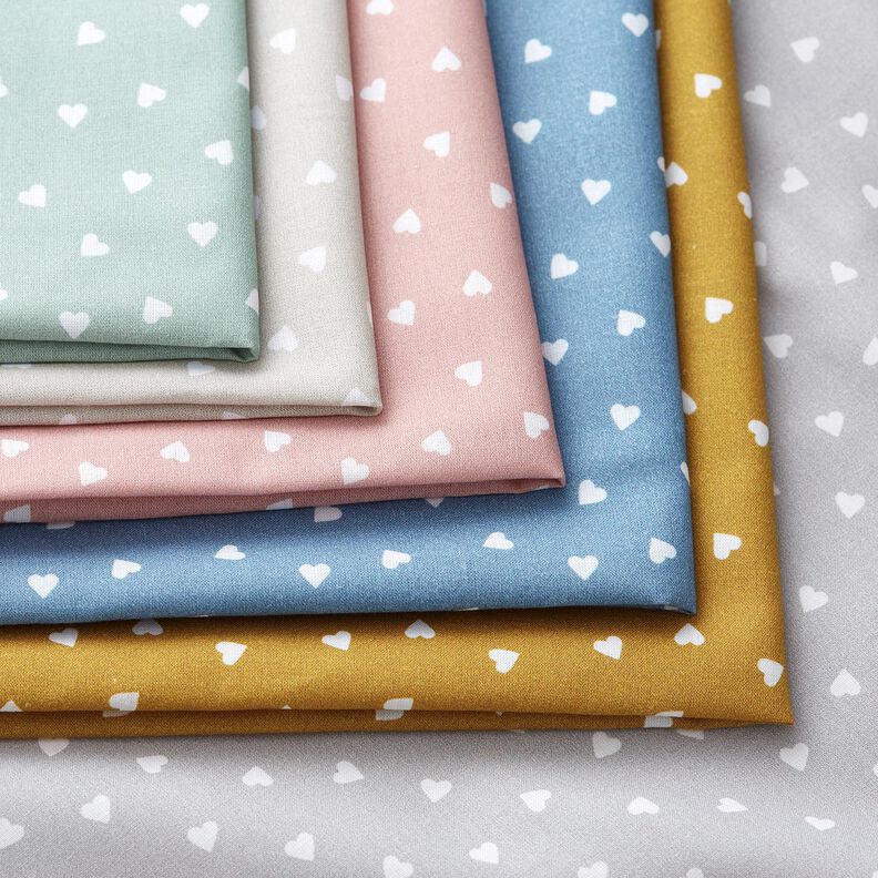 Scattered hearts organic cotton poplin – greige,  image number 5