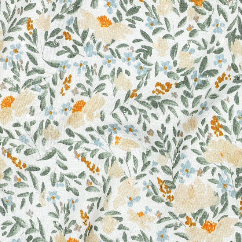 Viscose Voile Dobby Spring Meadow Digital Print – white/light beige,  image number 2