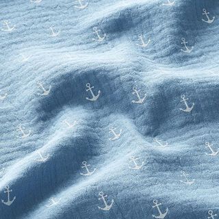Anchor Double Gauze/Muslin – dove blue/white, 