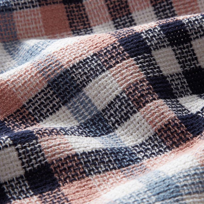 Coat Fabric Cotton Blend small check – dusky pink/white,  image number 2