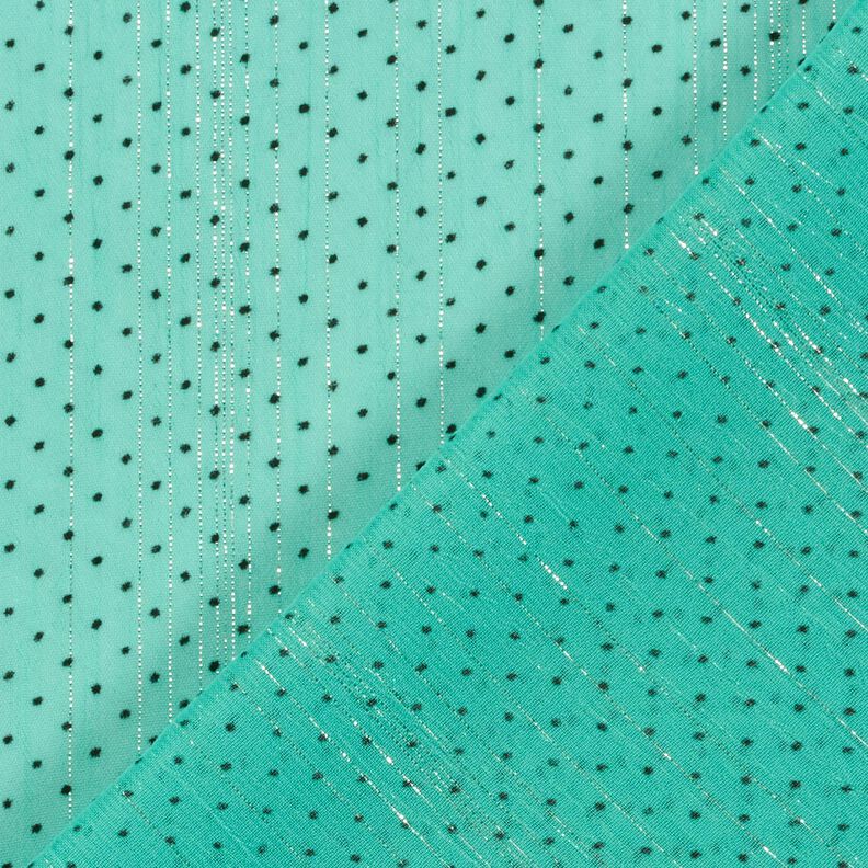 Glitter stripes and dots chiffon – turquoise,  image number 4