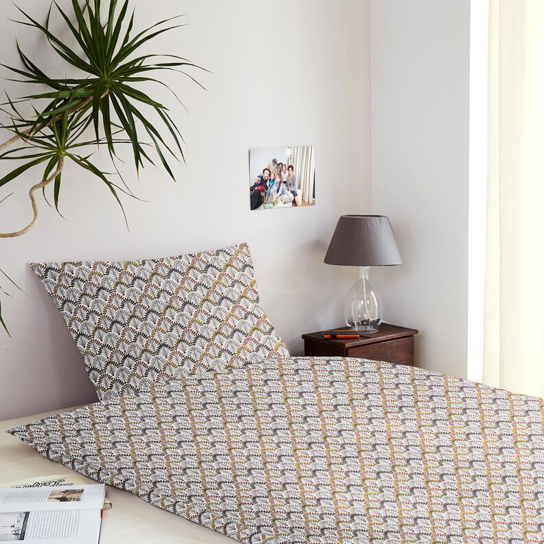 Cotton Cretonne Fans – taupe/ivory, image number 7