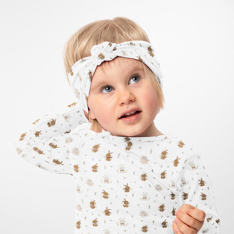 Cotton Jersey Cute Bunnies Digital Print – ivory,  image number 5