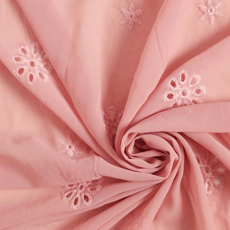 Broderie anglaise flowers chiffon – light dusky pink,  image number 3