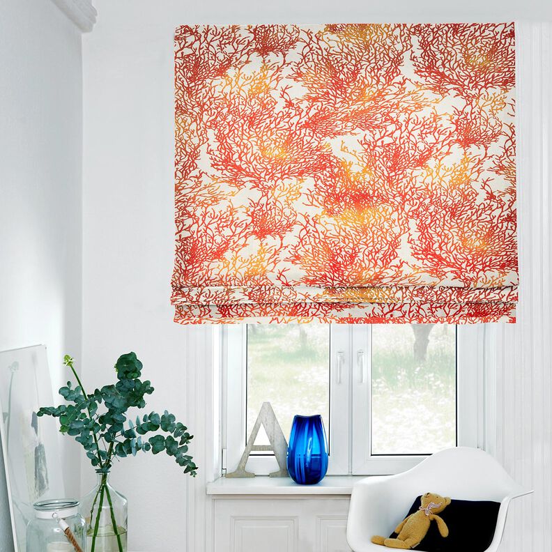 Decor Fabric Half Panama fine coral – terracotta/natural – terracotta/natural,  image number 6