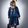 Cotton Jersey shimmering butterflies | Glitzerpüppi – midnight blue/dusky pink,  thumbnail number 5