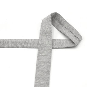 Bias binding Cotton Jersey Mottled [20 mm] – light grey, 
