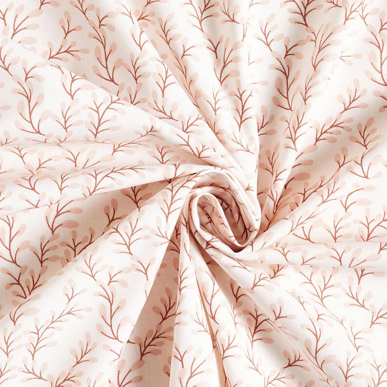 Cotton Poplin leafy branches – white/rose gold,  image number 3