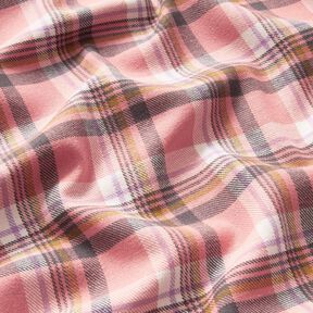 Cotton Flannel checked – dusky pink/antique silver, 
