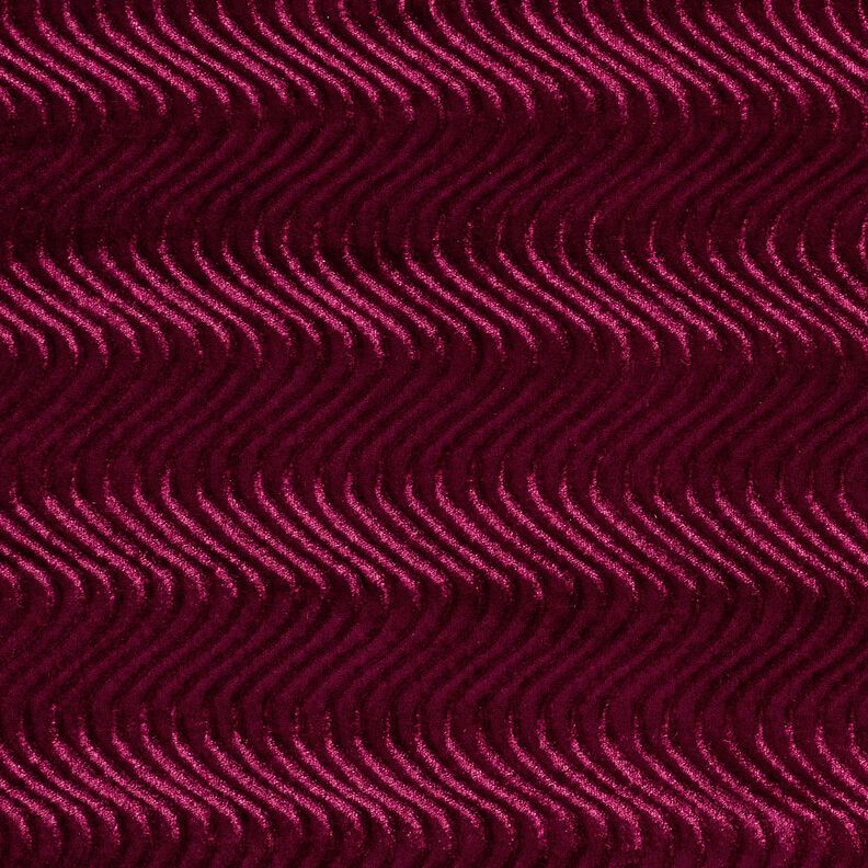 Stretch velvet embossed waves – burgundy,  image number 1