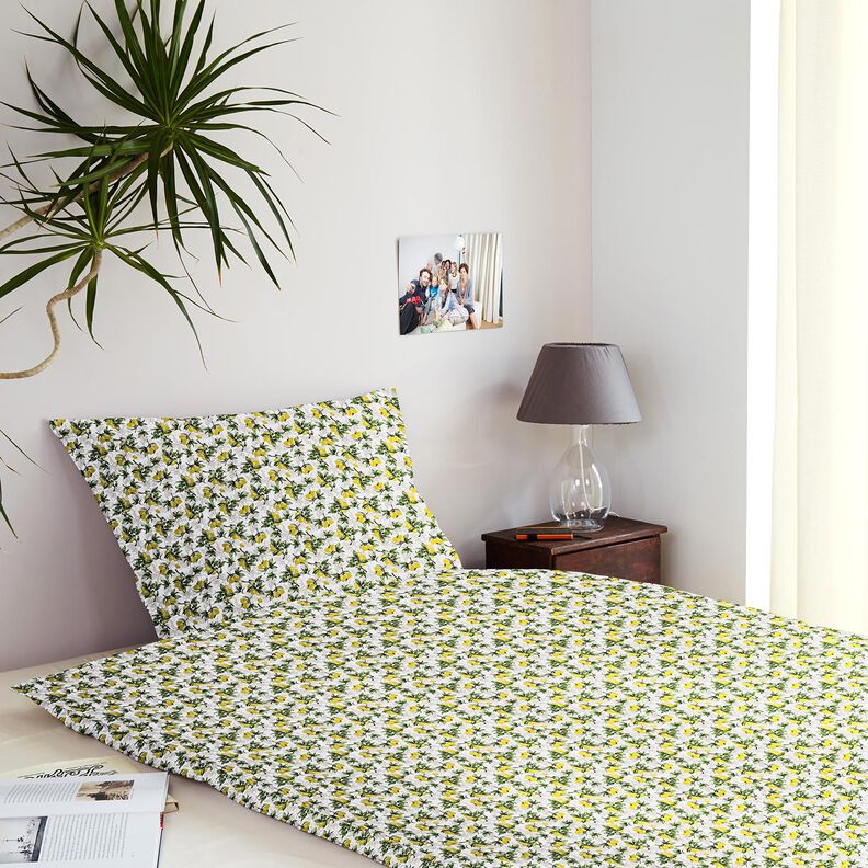 Cotton Cretonne Lemon branches – white/lemon yellow,  image number 7