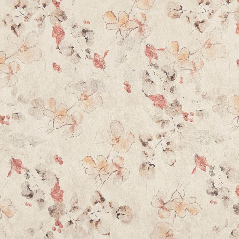Stretch velour with Sherpa backing delicate flowers | Katia Fabrics – natural, image number 1