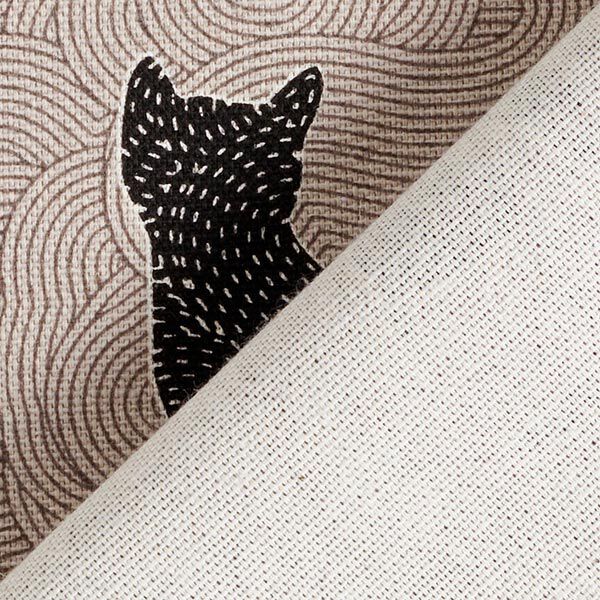Decor Fabric Half Panama cats – black,  image number 4