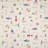 Decorative half Panama fabric "Yacht Club" – natural/red,  thumbnail number 1