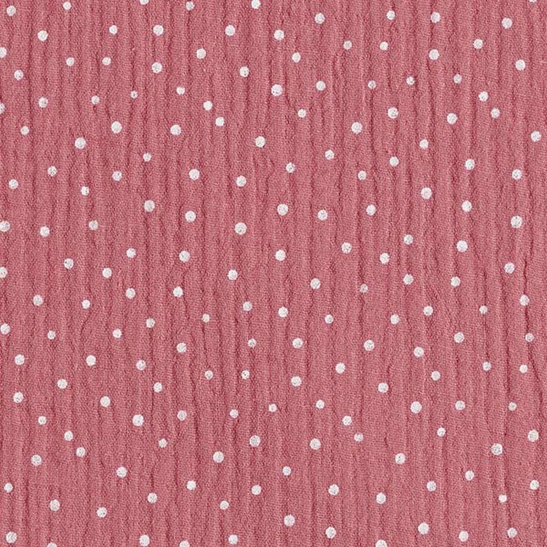 Double Gauze/Muslin Polka Dots – dusky pink/white,  image number 1