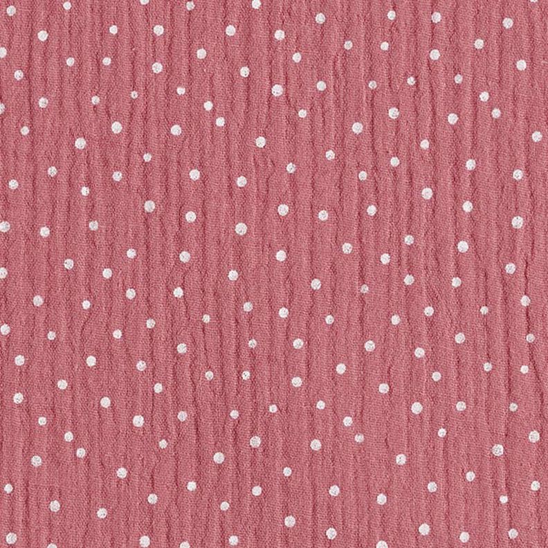 Double Gauze/Muslin Polka Dots – dusky pink/white,  image number 1