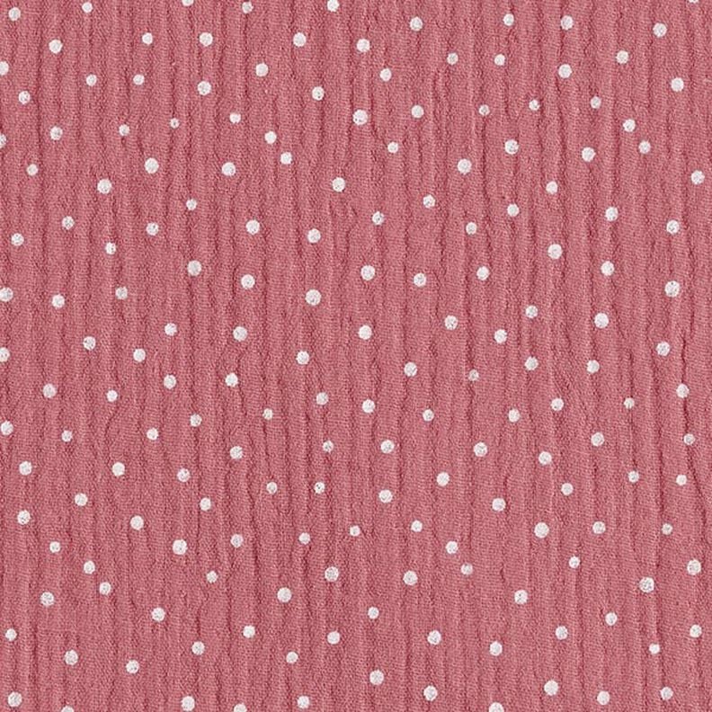 Double Gauze/Muslin Polka Dots – dusky pink/white,  image number 1
