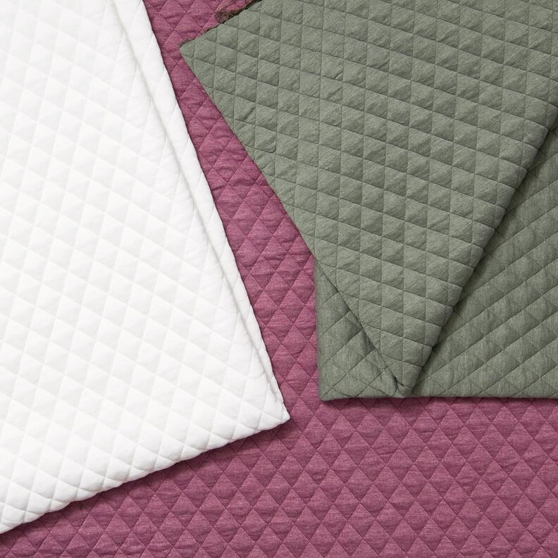 Quilted jersey diamonds – white, image number 5