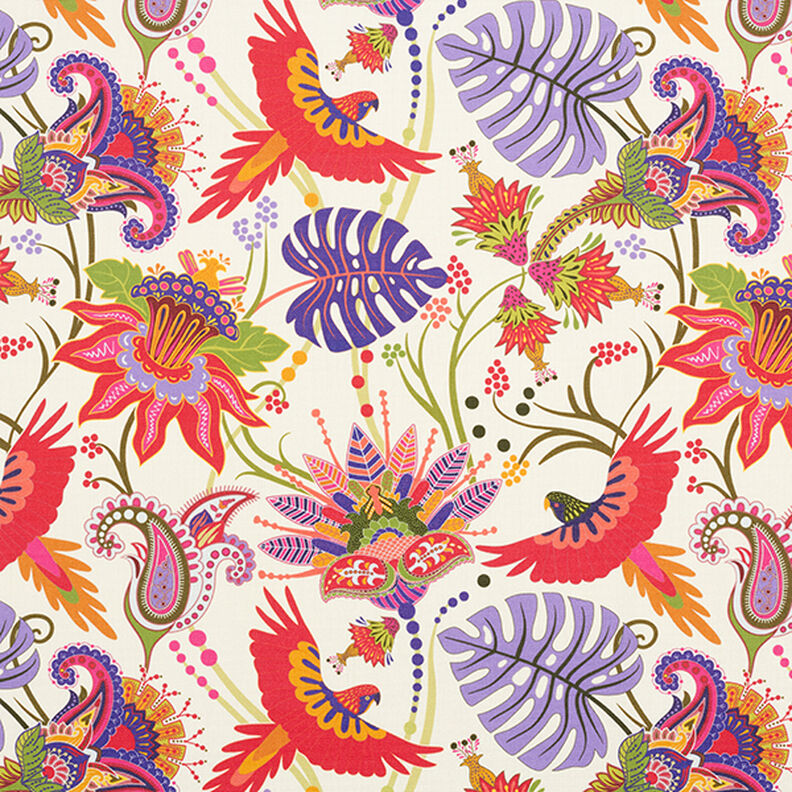 Outdoor Fabric Canvas Flora and Fauna – red,  image number 1