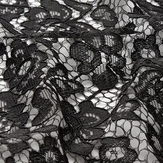 Lace with double-sided floral scalloped edge – black, 