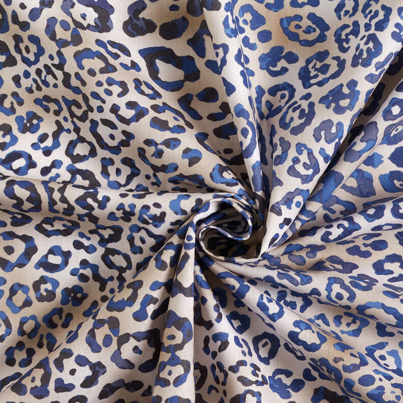 GOTS Cotton Poplin Leopard print | TCC x LOOKS by Wolfgang Joop – indigo/light taupe,  image number 5