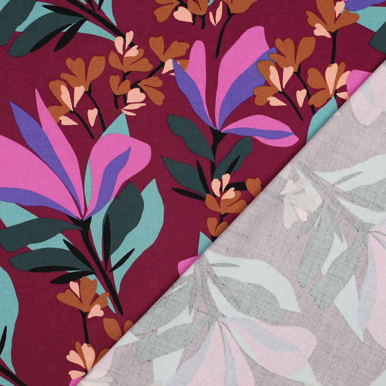 viscose fabric stretch Spring Garden | Nerida Hansen – hollyhock/blue spruce,  image number 4