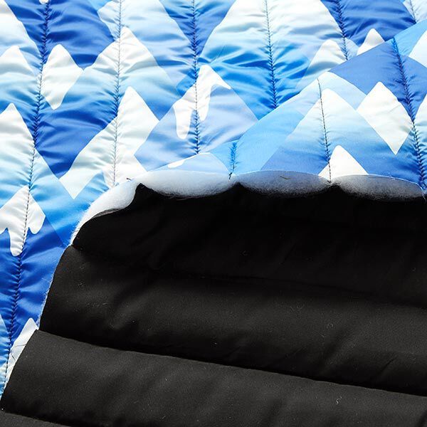 Quilted Fabric Mountains – royal blue/white,  image number 6