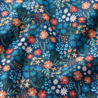 Cute flowers organic cotton poplin – ocean blue, 