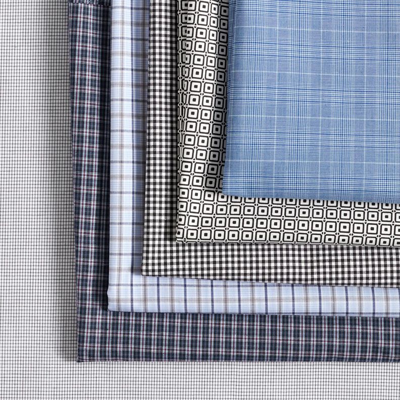 Shirt fabric classic check – light blue/navy blue,  image number 5