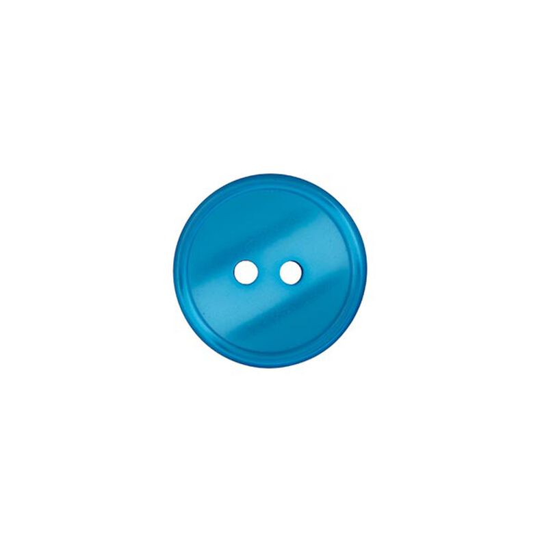 2-Hole Polyester Button  – aqua blue,  image number 1