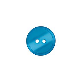 2-Hole Polyester Button  – aqua blue, 
