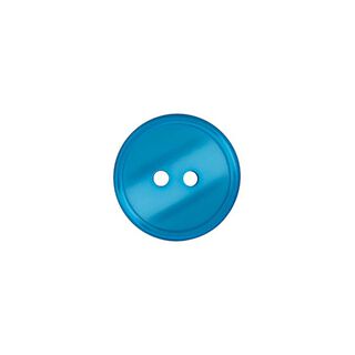 2-Hole Polyester Button  – aqua blue, 