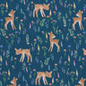 Softshell Fawn in the meadow Digital Print – navy blue,  thumbnail number 1