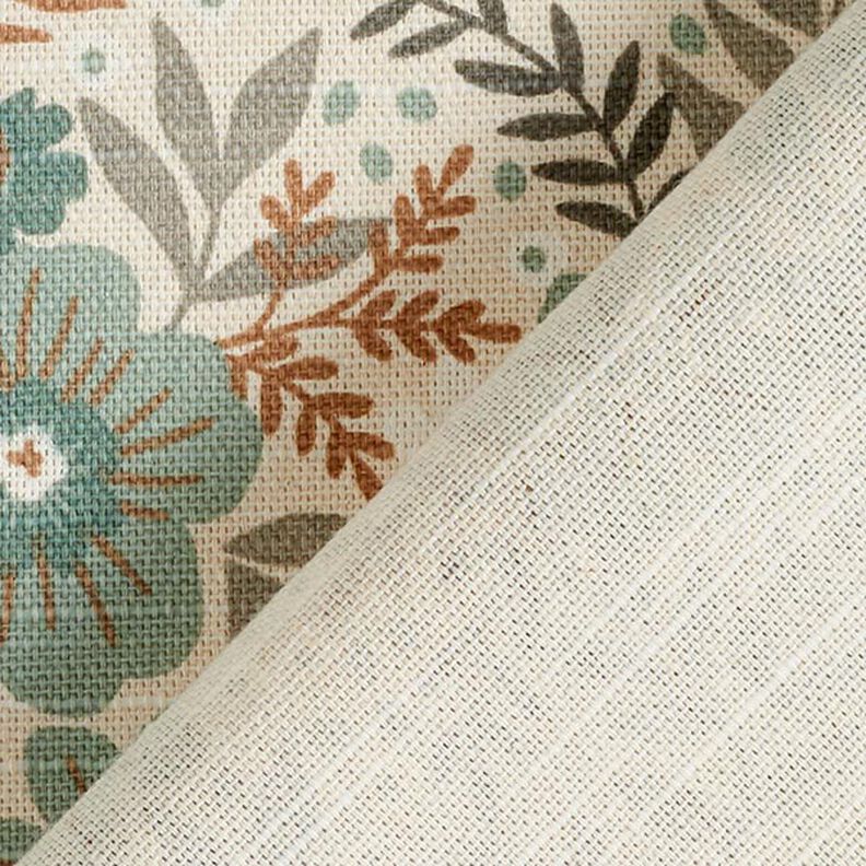 Decorative fabric, half Panama, Flower Meadow – reed/natural, image number 4