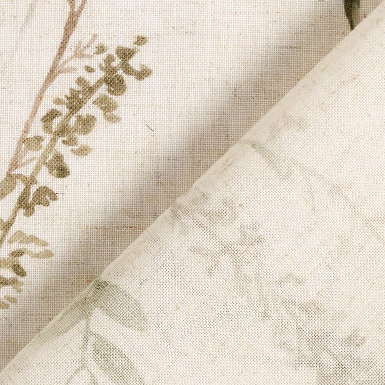 Curtain Fabric Voile Delicate branches – natural/dark pine,  image number 4