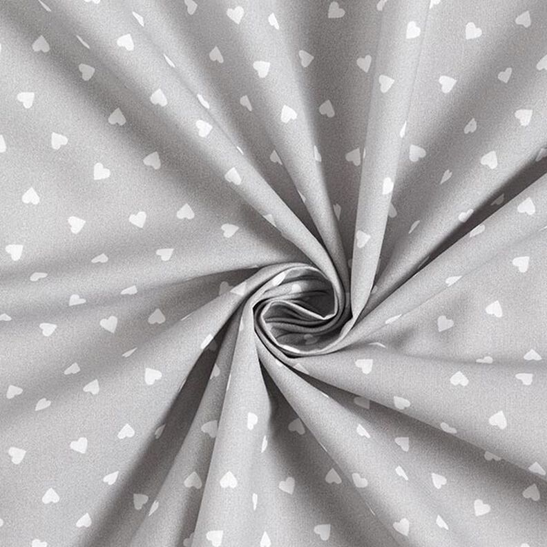 Scattered hearts organic cotton poplin – light grey,  image number 3