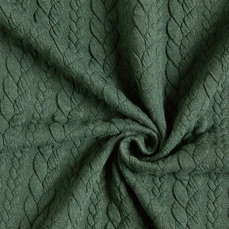 Cabled Cloque Jacquard Jersey – dark green,  image number 3