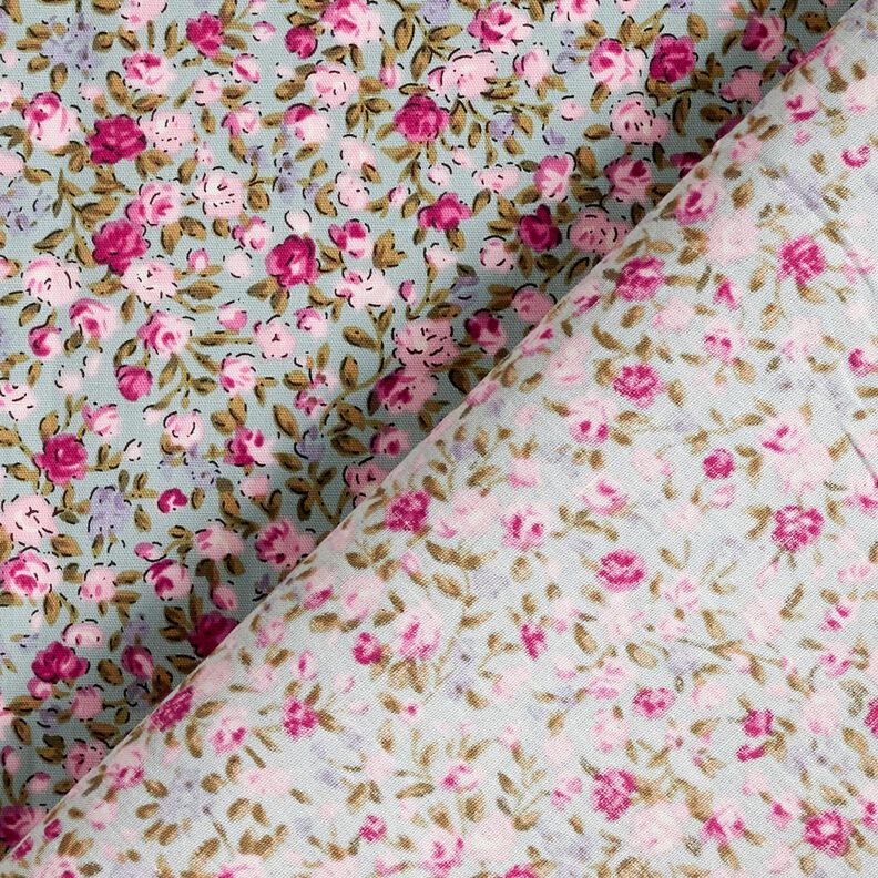Cotton Poplin Sea of Roses – sky blue/light pink, image number 4