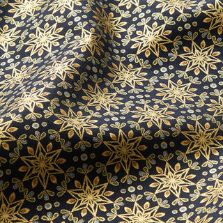 Cotton Poplin Oriental Stars – midnight blue/gold, 