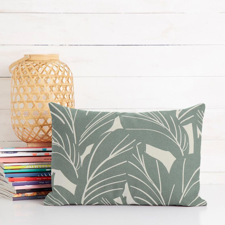 Decor Fabric Panama elegant leaves – reed/natural, image number 6