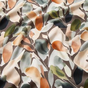 Cotton Jersey Watercolor flowers digital print – copper/pistachio, 