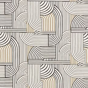 Decor Fabric Half Panama abstract arches – black, 