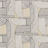 Decor Fabric Half Panama abstract arches – black,  thumbnail number 1