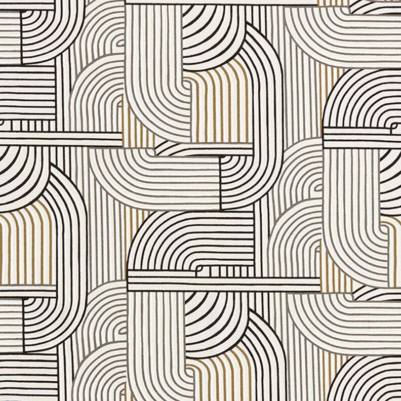 Decor Fabric Half Panama abstract arches – black, image number 1
