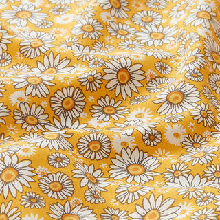 Cotton Cretonne scattered daisies – sunglow/white, 