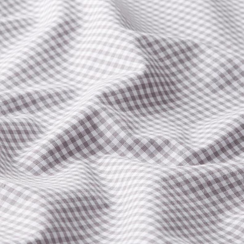 Cotton Poplin Small Gingham, yarn-dyed – grey/white,  image number 2