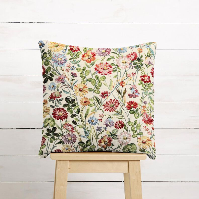 Decor Fabric Tapestry Fabric cheerful flower garden – light beige/green,  image number 6