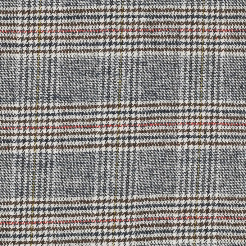 Coat fabric cotton mix Glen check – white/midnight blue,  image number 1
